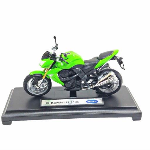 ماکت موتور فلزی کاوازاکی Kawasaki Z1000 مقیاس 1-18 برند ویلی